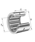 Technical drawing of INA NK45/20-TV-XL inner ring for precision bearings in CNC and industrial equipment.