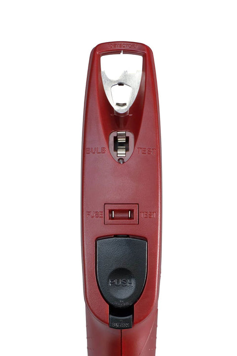 Quick Fix Incandescent Christmas Holiday Light Set Repair Tool | UL Listed (#230566) front view showing test button