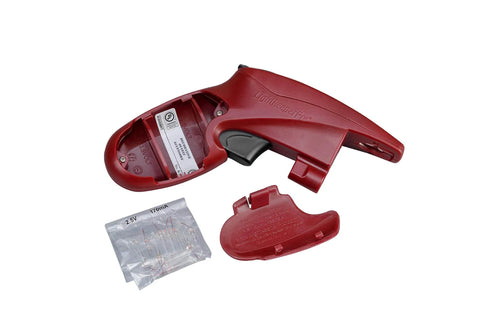 Quick Fix Incandescent Christmas Holiday Light Set Repair Tool UL Listed (#230566), red handheld repair tool with open compartment