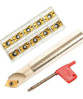 Pro Grade C20 20 120L Indexable Chamfer End Mill Cutter Set With 10 APKT1604 Carbide Inserts and wrench for cast iron processing
