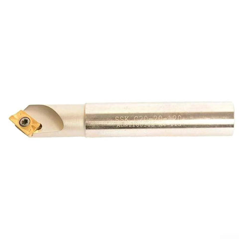 Pro Grade C20 20 120L Indexable Chamfer End Mill Cutter Set With 10 APKT1604 Carbide Inserts For Cast Iron Processing And Finishing, 20 Mm Shank Diameter, 120 Mm Tool Length, 45 Degree Chamfer