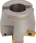 2 Inch 75 Degree Indexable Face Mill Shell Cutter With 1 Inch Arbor Hole Three Eighths Inch Keyway in metallic finish