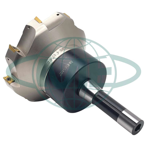 Six Inch 90 Degree Indexable Face Mill With R8 Arbor And Eight APKT1604 Inserts Included For Steel Cutting, 8 Flutes, 1.5 Inch Mounting Bore, Beefy Carbide Cutter CME.