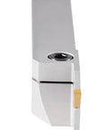 Heavy Duty Built To Last Indexable Grooving Cutoff Holder For Three Quarter Inch By Three Quarter Inch Grooving With Nickel Plated Body And Tin Coated Carbide Inserts GTN3 Accusize Industrial Tools with close-up of carbide insert.