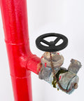 Directional Wheel Indoor Fire Hydrant Handwheel 4.72 Inch Valve Handle Replacement installed on red pipe