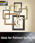 Indoor Double Sided Mounting Tape Mega Roll 3/4 Inch By 350 Inches Heavy Duty Adhesive For Painted Drywall Delivers Permanent Bond On Contact Holds Up To 15 Pounds With No Mess Or Tools used to hang frames on painted wall.