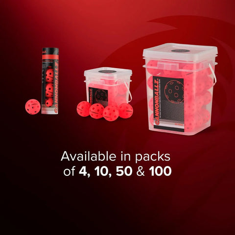 Indoor Pickleball Balls Multi-Pack – 26 Hole Fluorescent Ember Pickleball Balls, USAPA Approved, shown in various packaging sizes.