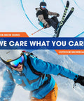 Skiing and snowboarding with 2 Pack Family Snow Ski Goggles For Men Women Youth Kids All Ages, featuring adjustable straps and anti-fog vents.