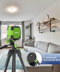 Lightweight 60 inch aluminum tripod for indoor use with a smooth 3-Way pan head, laser level setup in living room