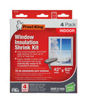 Indoor Window Insulation Kit 4 Pack Shrink Film For Windows With Included Double Sided Tape And Hair Dryer For Easy Installation box