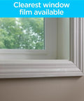 Indoor Window Insulation Kit For Five 3x5 Windows With Heat Shrink Film And Mounting Tape installed on window frame