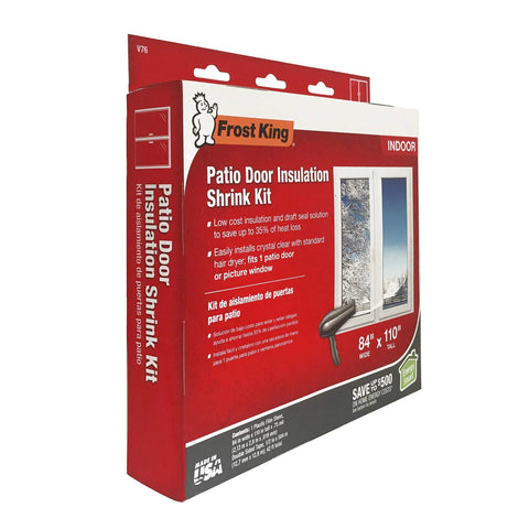 Box of Indoor Shrink Window Kit For Large Windows And Patio Doors 84 Inch By 110 Inch Clear Film 1 Sheet Crystal Clear Insulation