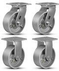 Industrial 5 By 2 Inch Heavy Duty Casters Set Of 4 With Cast Iron Hubs And Steel Wheels Up To 4000 Lb Capacity For Platform Trucks