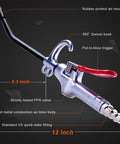 High Volume Air Blow Gun Alluminum Rubber Guard Air Flow Nozzle,Industrial Household Air Blower Gun,Pneumatic Air Compressor Accessories Dust Cleaning Tool with swivel hook and PPS valve