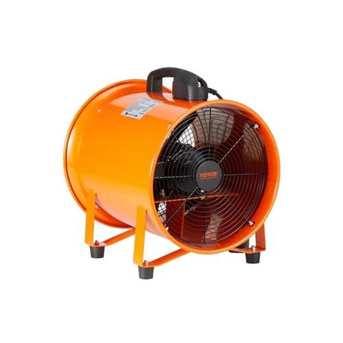 Industrial Portable Air Mover Blower Fan 12 Inch VEVOR 3198 CFM 585W durable steel design with visible vents, orange color