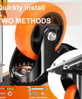 4 inch heavy duty caster wheels set of 4 with 2400 lb total capacity silent industrial swivel casters with locking brakes non marking