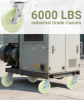 Heavy Duty Caster Wheels 8 Inch - 6000 LBS, PP Plate Castor Set of 4 on industrial equipment, double ball bearings, non-marking