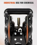 Front view of GCCSJ Air Operated Double Diaphragm Pump 1 inch Inlet/Outlet Pneumatic Chemical QBY4-25L for industrial use