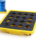 Spill Containment Tray With Drain For Industrial Drums Anti Leak Plastic Pallet 26.4 Inch Square Drum Spill Proof Platform