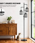 Three 6W LED Bulbs Dimmable Farmhouse Floor Lamp With Industrial Rustic Style Standing Light For Living Room Bedroom Or Office 68 Inches Tall Stepless Dimming Rotary Switch