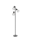 Industrial Floor Lamp With 3 Adjustable Cage Heads And Independent Control Black Standing Lamp For Living Room And Bedroom Rustic Farmhouse Style E26 Sockets Bulbs Not Included