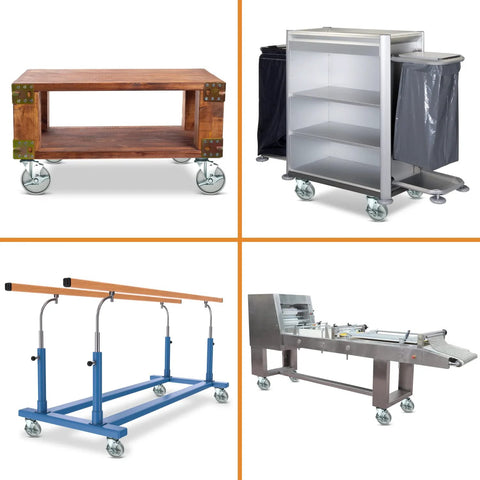 5 Inch Heavy Duty Industrial Cast Iron Swivel Casters Set Of 4, 2000 Lb Capacity With Galvanized Steel Wheels for furniture and carts.