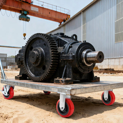 Heavy machinery on 6 Inch Industrial Heavy Duty Caster Wheels Set Of 4 With Polyurethane Surface TPE Casters Load Capacity 5000 Lbs Swivel Brake Plate Casters Featuring 2 Side Brake And 2 Rigid For Trolleys Tool Boxes And Warehouse Handling.
