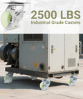 Heavy Duty Caster Wheels 4 Inch - 2500 LBS, PP Plate Castor Set of 4 with Double Ball Bearings installed on industrial equipment.