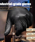 Heavy Duty Diamond Grip Nitrile Gloves 8 Mil Puncture and Chemical Resistant 100 used in industrial repair work
