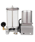 Front view of Automatic Grease Lubrication Pump For Industrial Equipment, Centralized Motor Driven Lubrication System, 1 To 5 L Tank