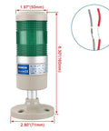 Front view of Industrial Green LED Signal Light 110V AC with mounting bracket, heavy duty tower indicator, LGP502T model.