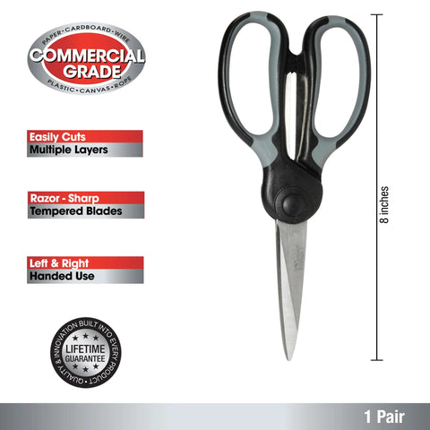 Industrial Grade Heavy Duty Scissors Multipurpose Shears For Sewing And Crafting With Stainless Steel Blades and Comfortable Handles