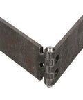 Industrial Steel Butt Hinge, Extra Heavy Duty, 5mm Thick, 270 Degree Opening, Gray, angled view, steel construction