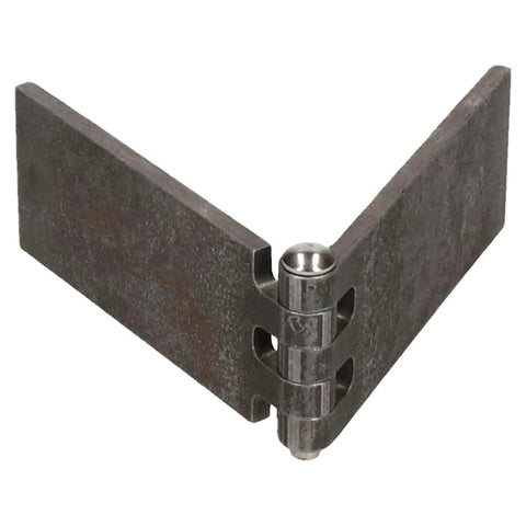 Industrial Steel Butt Hinge, Extra Heavy Duty, 5mm Thick, 270 Degree Opening, Gray, angled view, steel construction