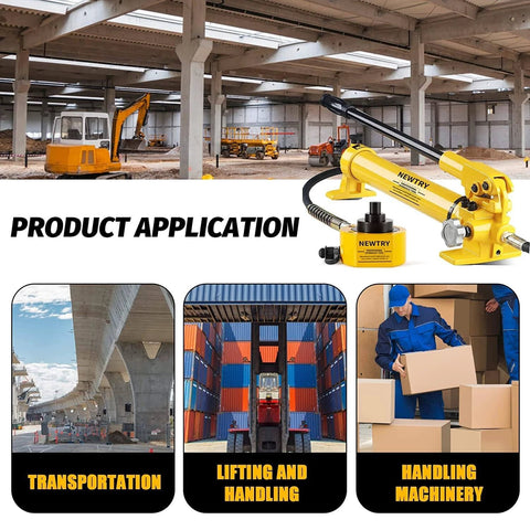 ✝️ 30 ton Low Profile Hydraulic Jack Porta Power Kit + CP-700 Manual Hydraulic Hand Pump Multi Section Jack, 2.12” Stroke Industrial Mini Hydraulic Cylinder application in industrial settings