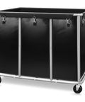 Industrial Laundry Cart On Wheels With 420L Capacity, Heavy Duty Steel Frame, Removable Waterproof Liner Bag, 400 Lb Load, Large Rolling Laundry Hamper For Commercial Use, Durable Black Cart For Hotels, Laundries, And Facilities.