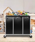 Industrial Laundry Cart On Wheels With 420L Capacity, Heavy Duty Steel Frame, Removable Waterproof Liner Bag, 400 Lb Load