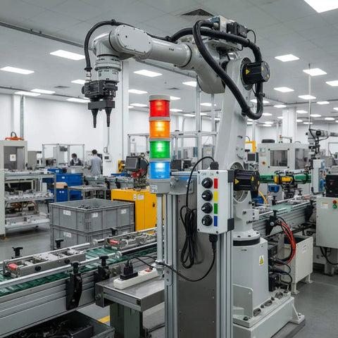 4-Stack LED Andon Tower Signal Light For Industrial Workstations And Production Lines With Red Yellow Green Blue Indicators