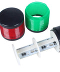 Disassembled Industrial LED Signal Tower Light With Rotatable Base And Built In Buzzer Two Layer Stack Lamp in red and green tiers