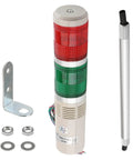 Industrial Signal Light Column LED Alarm Tower Light Indicator With Red And Green LEDs 90dB Audible Warning 24V AC 3W Power