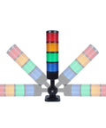 Industrial LED Signal Tower Stack Lights with Rotatable Base 4 Layer Warning LEDs and 90dB Buzzer 110V 220V AC