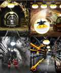 Industrial Grade LED Construction String Lights for Job Sites 100 Ft 10 Bulbs 10000LM Output in mining tunnels and outdoor sites