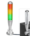 Industrial Warning Light Tower 24V DC With All Metal Aluminum Body And Bulletproof PC Cover 3 Color Red Yellow Green Tower Signal Indicator Lamp Continuous Light With Buzzer Built Tough For Harsh Environments