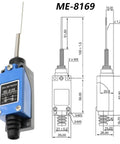 Industrial Rotary Roller Lever Limit Switch Sealed IP Rated 5A 220V Momentary Action ME 8169 Compatible