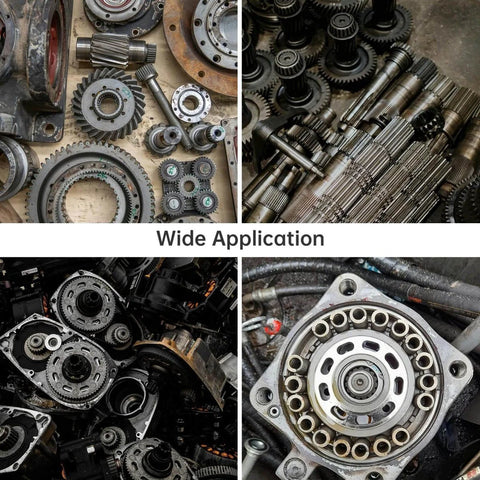 Assorted gears and machinery parts demonstrating wide application of the Three Inch Two Jaw Bearing Puller Tool Set.