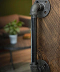 Industrial Pipe Decor Barn Door Handle 8 Inch With Authentic Steel Grey Iron Fittings Flanges And Pipes for wooden door