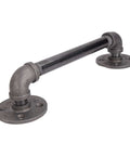 Industrial Pipe Decor Barn Door Handle 8 Inch With Authentic Steel Grey Iron Fittings Flanges And Pipes For Custom Vintage Hanging Doors DIY