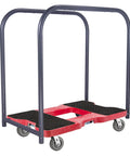 Industrial cart with Heavy Duty Caster Wheels Set Of 4 6x2 Flat Tread Rubber Casters, 2 swivel and 2 rigid, installed
