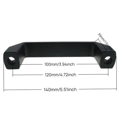 Industrial Pull Handle 120mm For 3030 And 4040 Aluminum Extrusions With M6 And M8 Screws And Nuts Universal Kit front view
