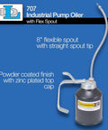 Industrial Pump Oiler With 8 Inch Flex Spout And 12 Ounce Capacity Heavy Duty Zinc Die Cast Pump Rust Resistant Steel Precision Oil Delivery For Garages Farms And Shops Goldenrod 707